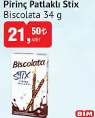 BİSCOLATA PİRİNÇ PATLAKLI STİX 34 G